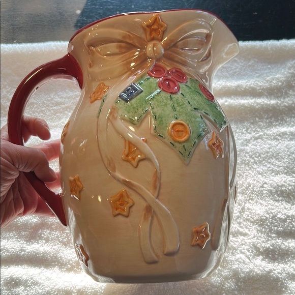 Pfaltzgraff Crafty Christmas Large Pitcher 10" - Picture 4 of 7